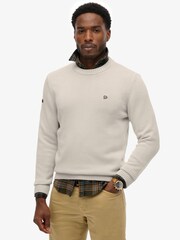 Superdry Cream Cotton Jumper - Image 1 of 5