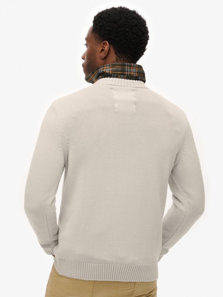 Superdry Cream Cotton Jumper - Image 2 of 5
