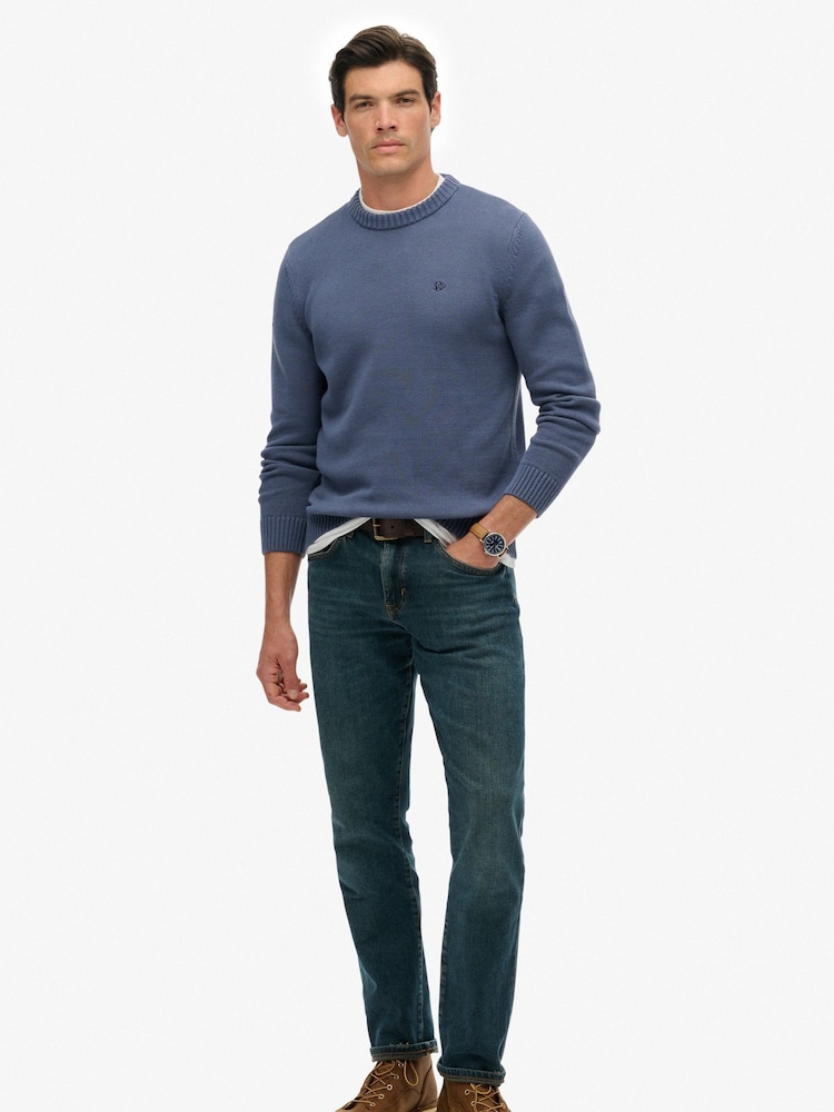 Superdry Navy Cotton Jumper - Image 4 of 4 Superdry Navy Cotton Jumper - Image 4 of 4