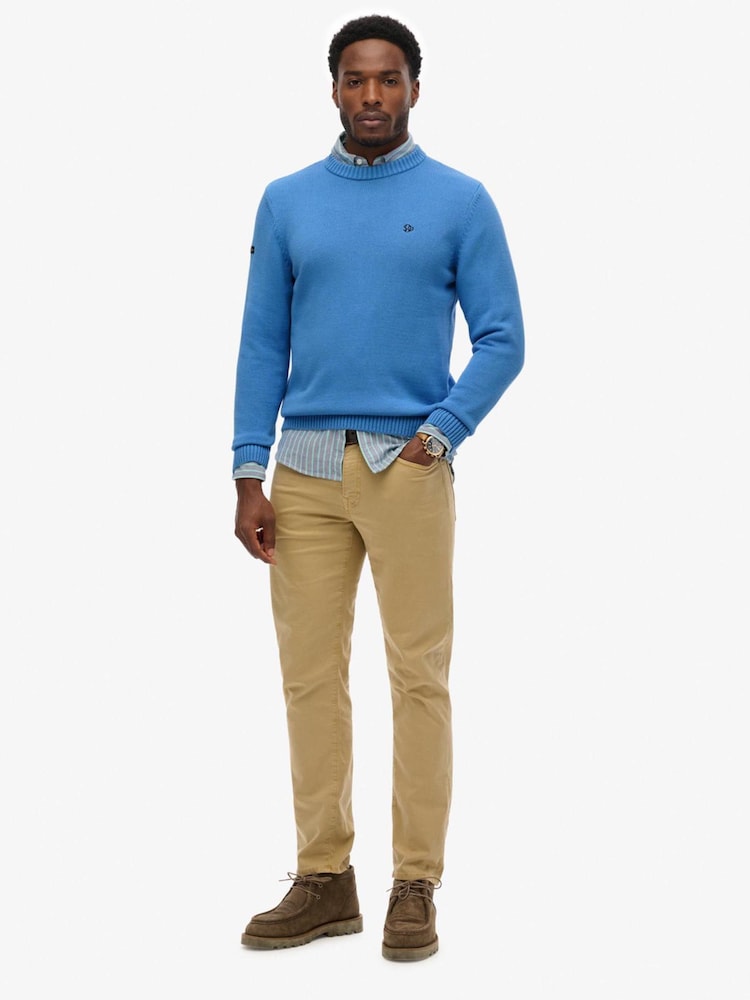 Superdry Blue Cotton Jumper - Image 1 of 4