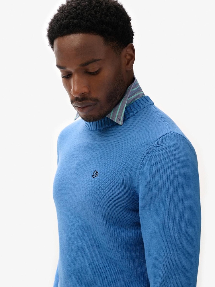 Superdry Blue Cotton Jumper - Image 2 of 4