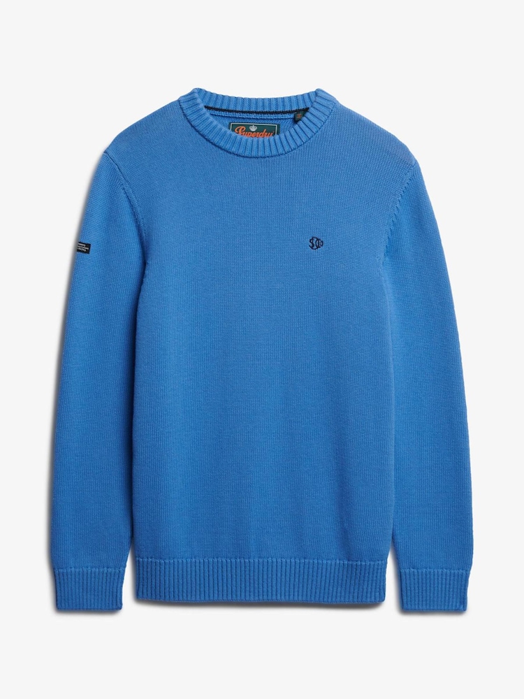 Superdry Blue Cotton Jumper - Image 4 of 4