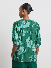 Joanna Hope Green Puff Sleeve Blouse - Image 2 of 5