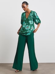 Joanna Hope Green Puff Sleeve Blouse - Image 3 of 5