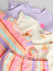 Vară luminoasă - Short Sleeve Top and Shorts Baby Set 6 Piece (0mths-2yrs) - Imaginea 12 din 14