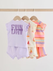 Vară luminoasă - Short Sleeve Top and Shorts Baby Set 6 Piece (0mths-2yrs) - Imaginea 2 din 14