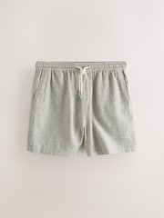 Blue/Green Linen Blend Elasticated Waist Shorts 2 Pack - Image 3 of 7