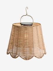 Natural Scalloped Rattan Solar Pendant - Image 3 of 4
