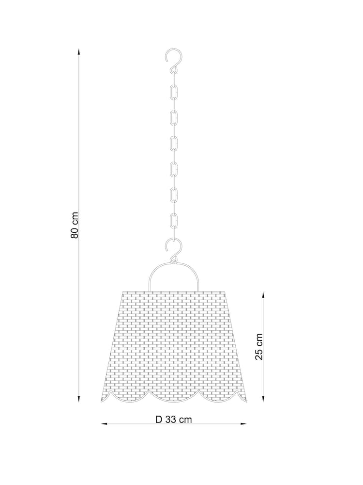Natural Scalloped Rattan Solar Pendant - Image 4 of 4