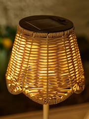 Natural Scalloped Rattan Outdoor Table Lamp - Image 3 of 5