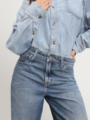 Good American Blue Denim Shirt Jumpsuit - Image 4 of 7