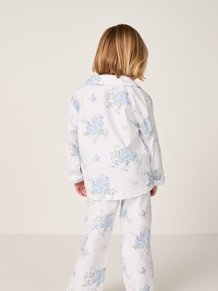 The White Company Blue Brushed Alice Floral Traditional Pyjamas - Image 2 of 5