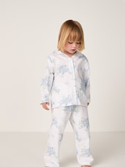 The White Company Blue Brushed Alice Floral Traditional Pyjamas - Image 3 of 5