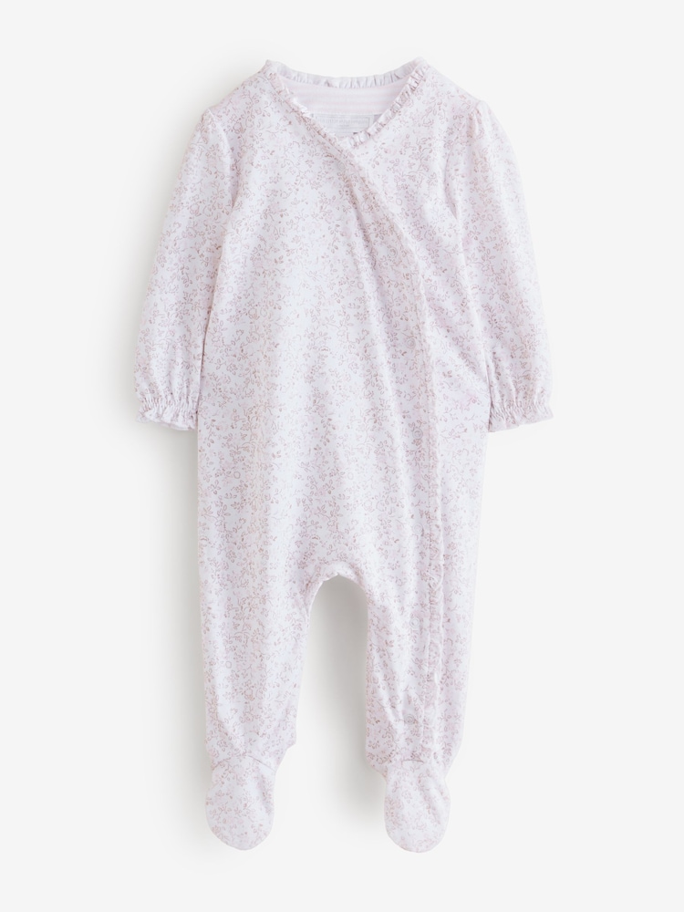 The White Company White Clementine Floral Frill Wrap Sleepsuit - صورة 5 من 5 The White Company White Clementine Floral Frill Wrap Sleepsuit - صورة 5 من 5