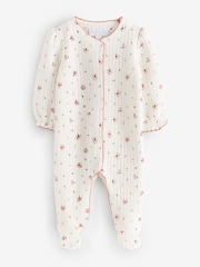 The White Company White Minnie Floral Quilted Sleepsuit - صورة 5 من 5