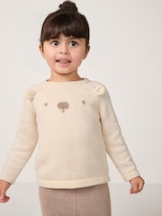 The White Company Grey Cotton Little Bear Jumper - Image 1 of 5