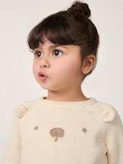 The White Company Grey Cotton Little Bear Jumper - Image 3 of 5