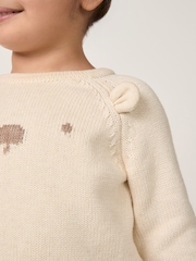 The White Company Grey Cotton Little Bear Jumper - Image 4 of 5