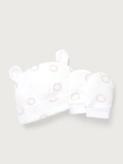 The White Company Pink Lion Hat & Mitt Set - Image 1 of 2