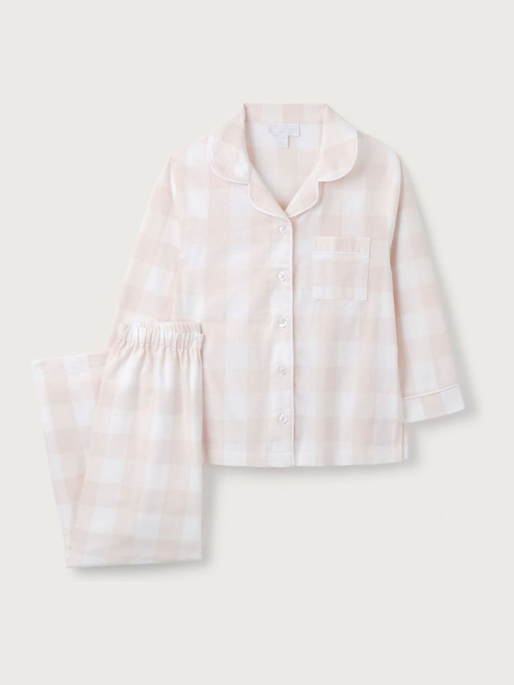 The White Company Pink Gingham Button Through Relaxed Pyjamas - Image 1 of 1