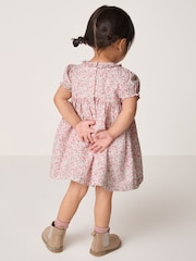 The White Company Pink Cotton Clementine Floral Hand Smocked Dress - Image 2 of 5