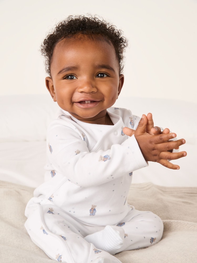 The White Company White Bedtime Friends Wrap Sleepsuit - Image 2 of 5 The White Company White Bedtime Friends Wrap Sleepsuit - Image 2 of 5