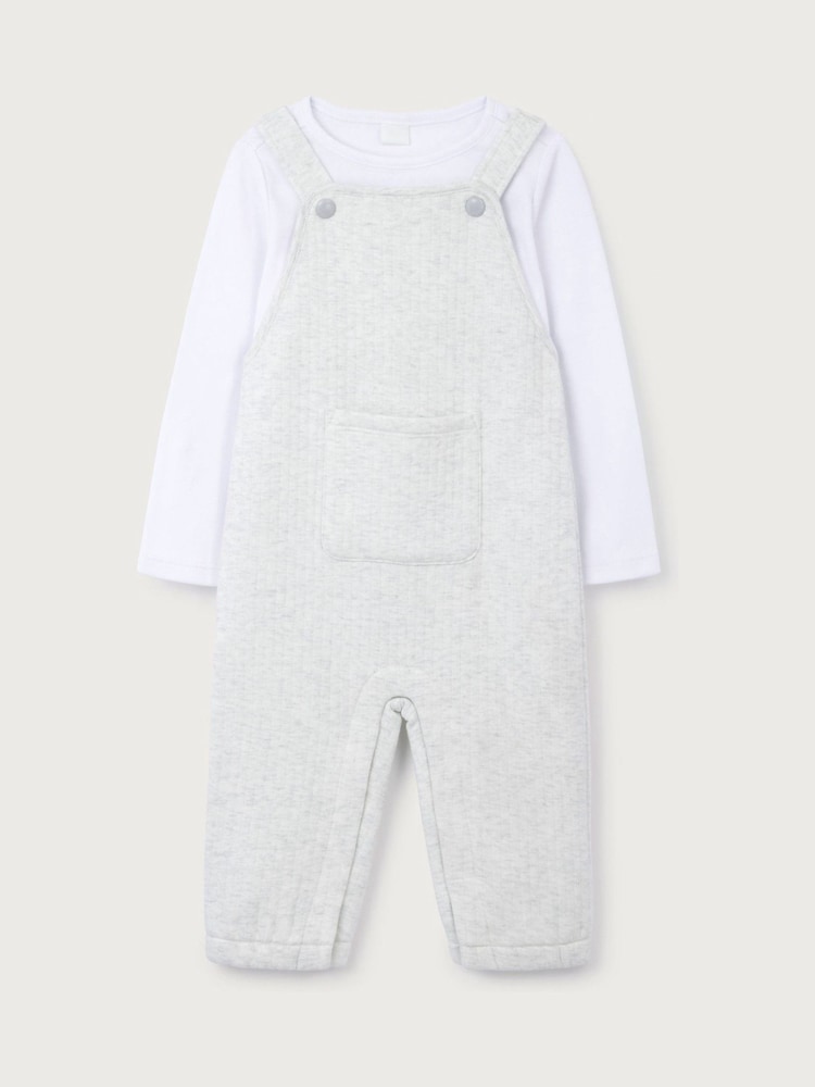 The White Company White Quilted Dungaree & Top Set - Image 1 of 2 The White Company White Quilted Dungaree & Top Set - Image 1 of 2