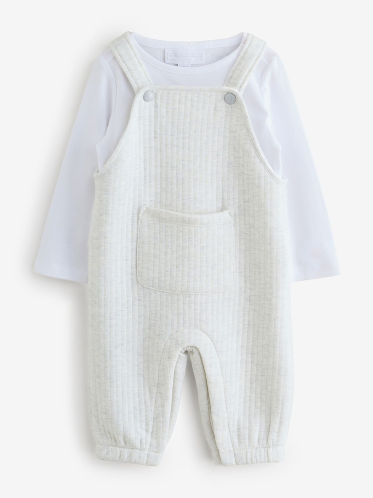 The White Company White Quilted Dungaree & Top Set - Image 2 of 2