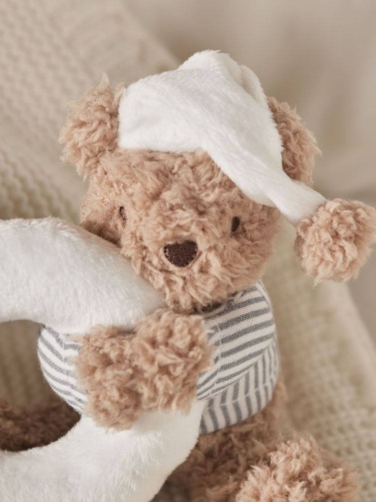 The White Company White Bedtime Teddy Rattle - Image 2 of 4 The White Company White Bedtime Teddy Rattle - Image 2 of 4