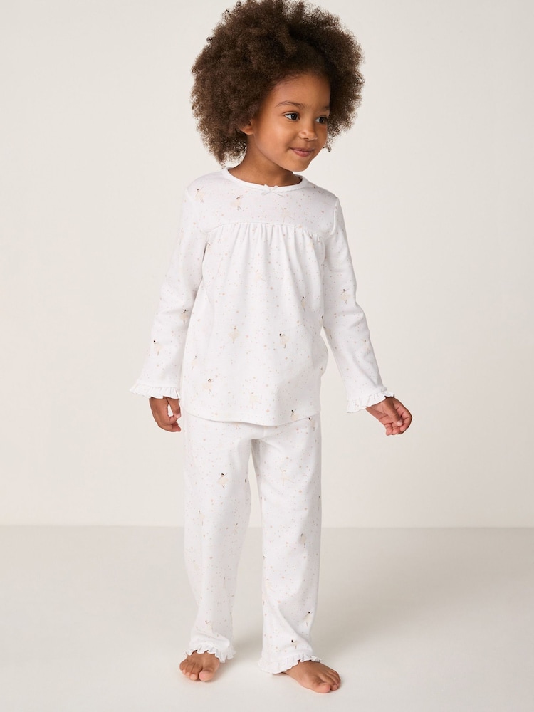 The White Company Cotton Frill Hem Twinkle Star Fairy Relaxed Fit White Pyjamas - Image 1 of 5 The White Company Cotton Frill Hem Twinkle Star Fairy Relaxed Fit White Pyjamas - Image 1 of 5