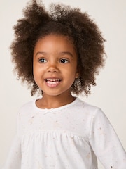 The White Company Cotton Frill Hem Twinkle Star Fairy Relaxed Fit White Pyjamas - Image 3 of 5