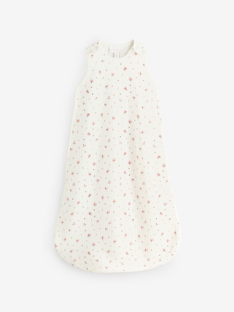 The White Company White Minnie Floral Quilted Sleeping Bag 1.0 Tog - Image 5 of 5 The White Company White Minnie Floral Quilted Sleeping Bag 1.0 Tog - Image 5 of 5