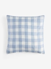Blue Woven Gingham Check Cushion - Image 2 of 2