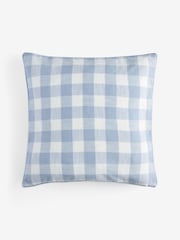 Blue Woven Gingham Check Cushion - Image 3 of 4