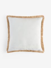 Ochre Yellow 50 x 50cm Indoor Outdoor Embroidered Floral Cushion - Image 4 of 4