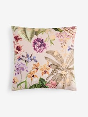 Pink 50 x 50cm Kew Gardens Embellished Floral Cushion - Image 3 of 6