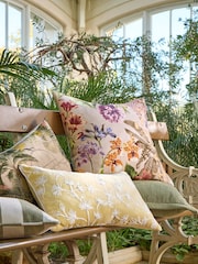 Pink 50 x 50cm Kew Gardens Embellished Floral Cushion - Image 5 of 6