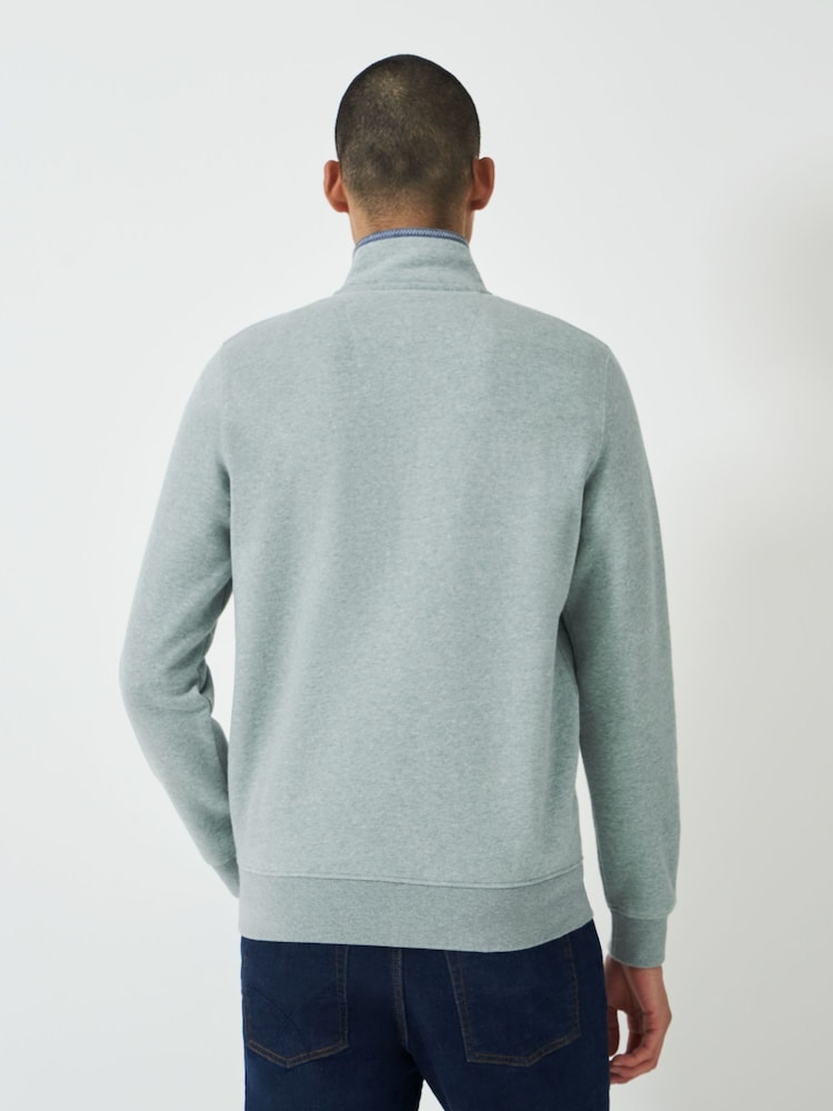 Crew Clothing Green Salcombe Crest Half-Zip Sweatshirt - Image 2 of 5