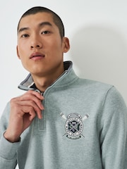 Crew Clothing Green Salcombe Crest Half-Zip Sweatshirt - Image 4 of 5