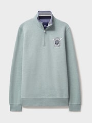 Crew Clothing Green Salcombe Crest Half-Zip Sweatshirt - Image 5 of 5