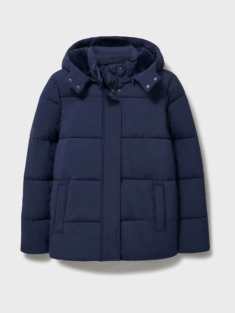 Crew Clothing Blue Midweight Padded Short Coat - Image 6 of 6 Crew Clothing Blue Midweight Padded Short Coat - Image 6 of 6