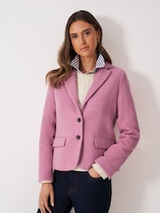 Crew Clothing Pink Wool Blend Blazer - Image 1 of 4