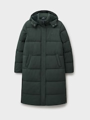 Crew Clothing Green Midweight Padded Longline Coat - Image 6 of 6