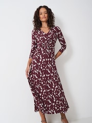 Crew Clothing Pink 3/4 Sleeve Floral Print Dress - Image 3 of 5