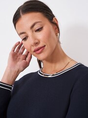 Crew Clothing Blue Adrianna Knitted Shift Dress - Image 4 of 5