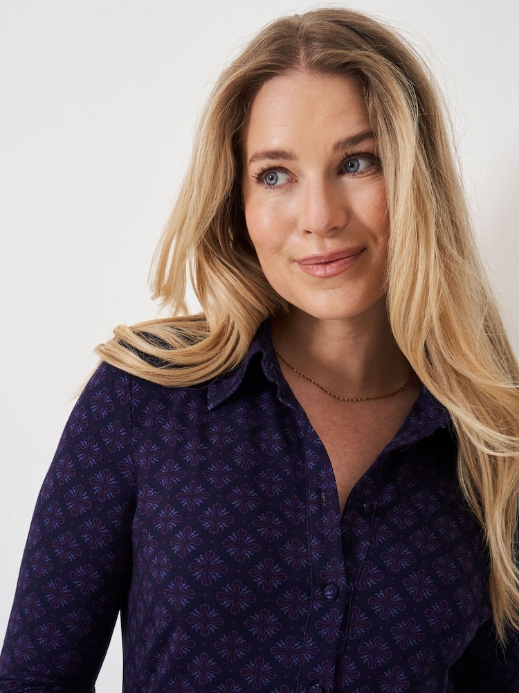 Crew Clothing Blue Emma Jersey Shirt Dress - Image 5 of 5