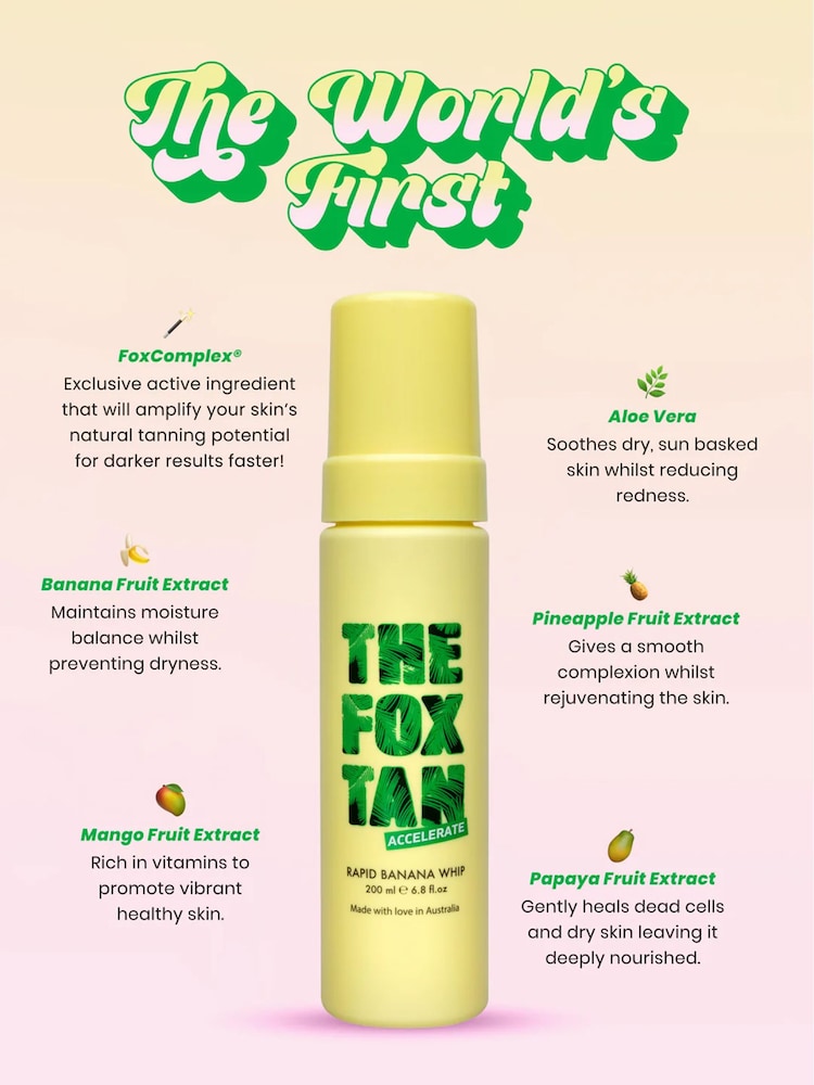 The Fox Tan Rapid Banana Whip Tan Accelerator 200ml - Image 2 of 4 The Fox Tan Rapid Banana Whip Tan Accelerator 200ml - Image 2 of 4