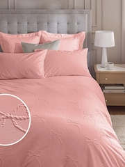Juego de funda de edredón y funda de almohada con estampado texturizado y lazo - Imagen 1 de 5