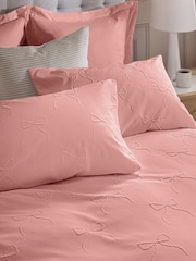 Juego de funda de edredón y funda de almohada con estampado texturizado y lazo - Imagen 3 de 5