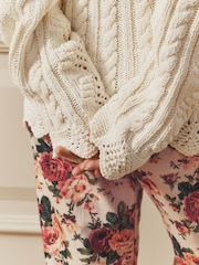 Laura Ashley Cream Chunky Knitted Cable Long Sleeve Jumper - Image 4 of 4